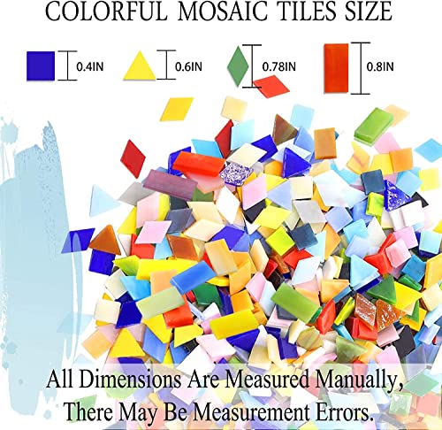 Csdtylh 1100 Pcs Mosaic Tiles, Glass Mosaic Tiles For Crafts Bulk, Stained Mosaic Glass Pieces, Mosaic Supplies For Home Decoration, Art Crafts, Diy Projects, Opaque (Mixed Shape) #TOP1
