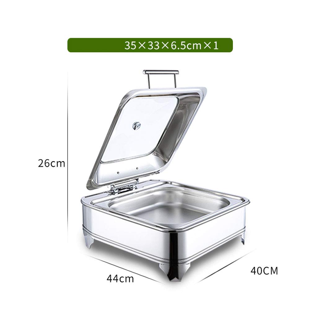 Scaldavivande, Set Chafer Buffet Scaldavivande Server in Acciaio Inox per feste Buffet Colazione Ristorante, Mantiene caldo il cibo, Forniture per catering Attrezzature per hotel, Piazza