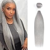 Straight Grey Human Hair Bundles 20inch 100% Brazilian Remy Human Hair Extension Sliver Grey Human Hair Weave Bundle For Women