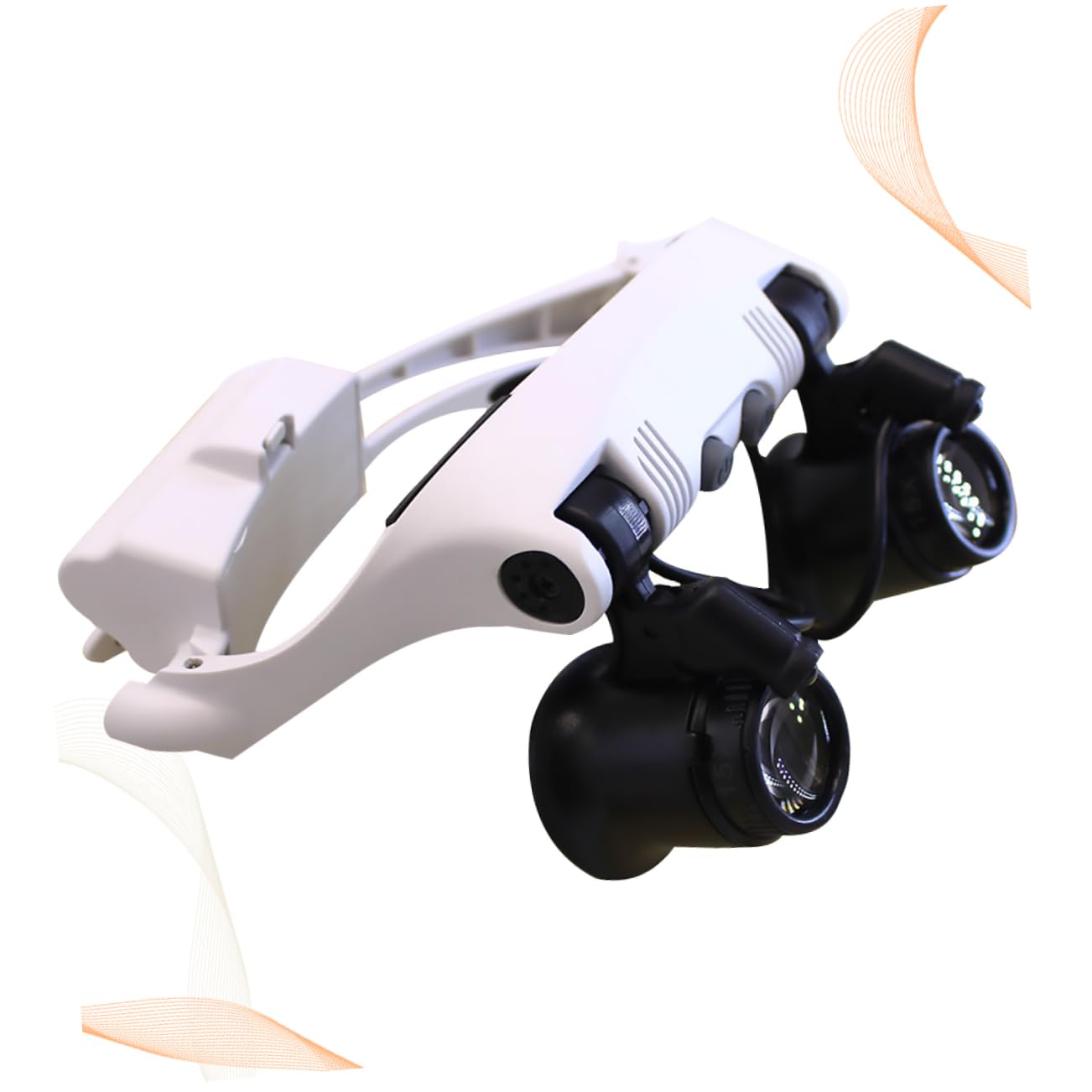 FRCOLOR 2 Piezas de luz LED Lupa con luz LED Diademas lámpara de Aumento Lupa de Visera Lupa de Montaje en la Cabeza con Faro ópticas para Reparar y tasar