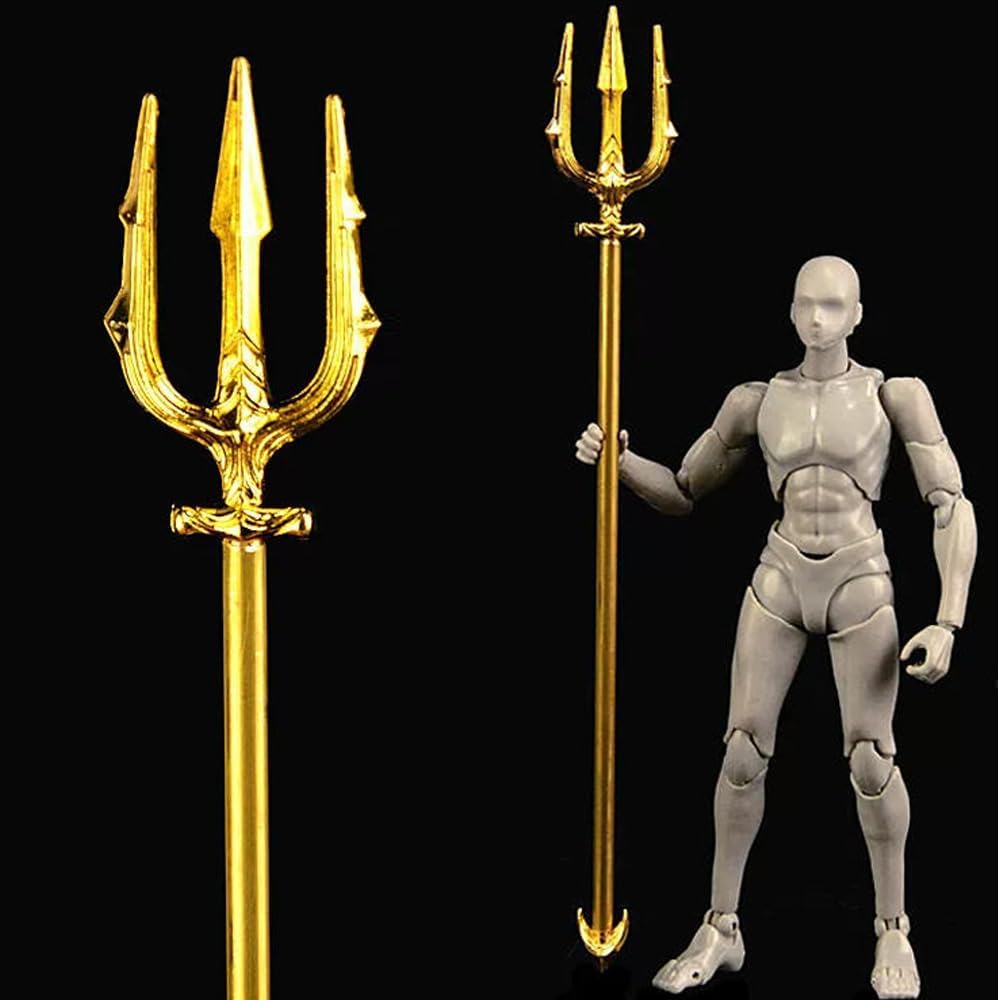 1/12 Scale 7.08'' Atlantis Trident – Mythical Three-Pronged Spear Miniature Weapon Model for 6" Action Figures