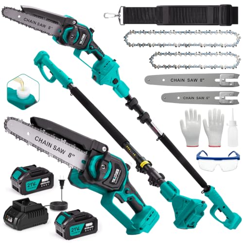 Image of TNELTUEB 4-In-1 Cordless Pole Saw & Mini Chainsaw, 1000W Brushless Motor