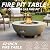 NIGOME 36-Inch Round Propane Fire Pit,Outdoor Patio Round Fire Bowl,Gas Firepit with Lid, Lava Rocks, Rain Cover for Patio, Backyard, Deck,50,000BTU Outdoor Modern Patio Fire Pit (Gray, 38)