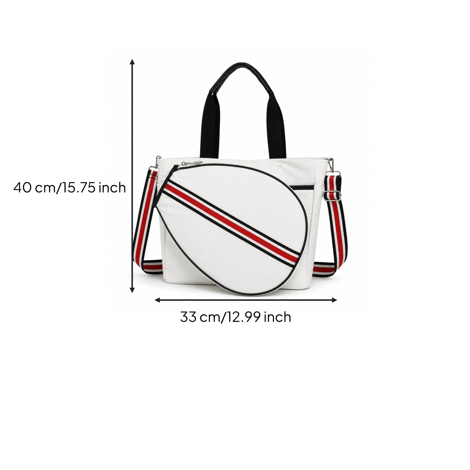Borsa da Trasporto per Racket con Doppie Manie E Cinghia Regolabile a Righe Adatta per Giocatori Che Praticano Tennis al Coperto