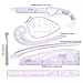 Produktbild LQKYWNA Professionelle Kleidung Kunststoff Lineal Set Französisch Curve Flexible geformte Measure Ruler Kit Perfekt Nähen Werkzeuge für Schneiderei Muster DIY Kleidung Biegsame Zeichnungsvorlage