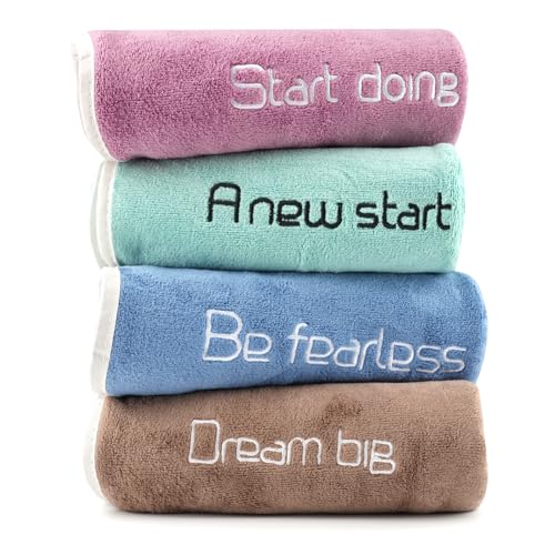 Hopton Lot de 4 serviettes de fitness, serviettes de sport pour salle de fitness, séchage rapide pour gym, 4 couleurs serviettes en microfibre pour gym, serviettes de sport pour natation, yoga, salle