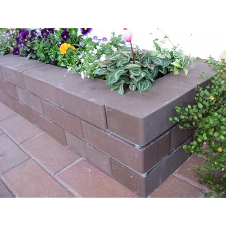 Amazon スタンダードダークブラウン らくらくれんが花壇セット100型 半マス2個付き レンガ ブロック