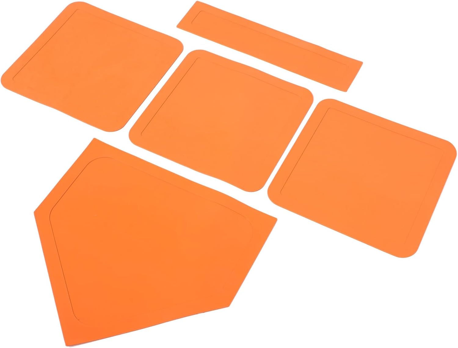 5pcs Baseball Training Mat Softball Bases Pitching Target Home Plate Set Rubber Bases