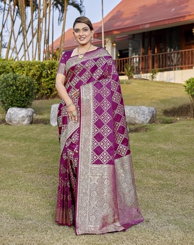 Image of Yashika Women's Pure Kanjivaram Silk Saree Soft Banarasi Style Wedding With Blouse Piece | Saree For Women | New Sari