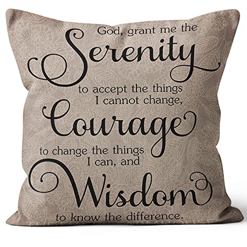 M-Qizi Fundas de almohada Christian Decor - Regalos inspiradores para mujeres, almohadas inspiradoras de 18 x 18 pulgadas, regalos de oración de serenidad, decoración de habitación cristiana,