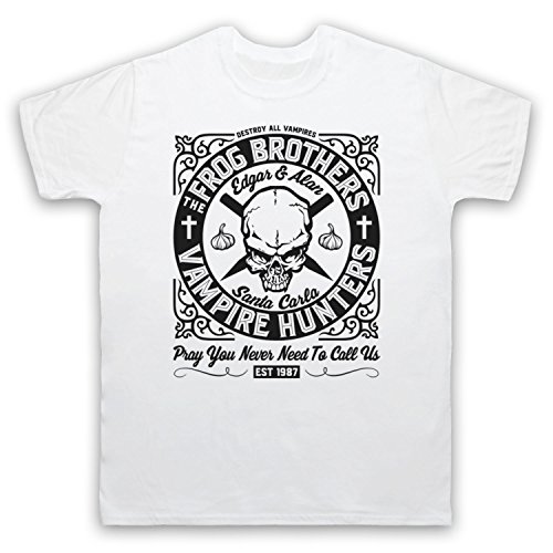 My Icon Art and Clothing Lost Vampire The Frog Brothers Edgar & Alan Boys Vampire Hunters Mens T-Shirt, White, Large