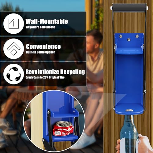 KANBOL Heavy Duty Can Smasher Wall Mounted, 16oz 12oz Can Crusher for Recycling,Aluminum Can Crusher Smasher-U2