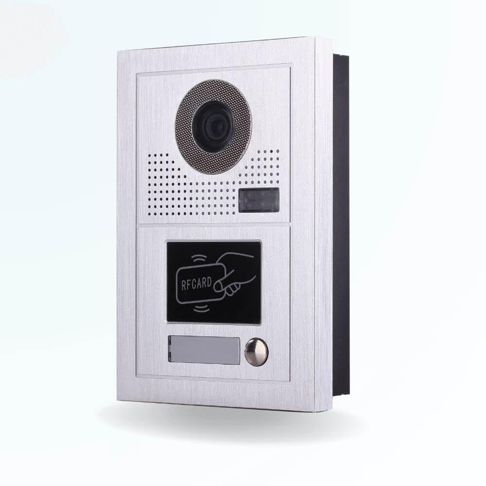 Portier interphone vidéo Classic-2 4 Fils - 1 écran Noir - avec Lecteur de Badge