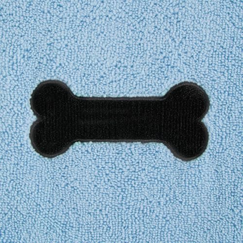 Image of Bone Dry Pet Grooming Microfiber Towel, Embroidered Collection, X-Large,41x23.5 inch, Blue