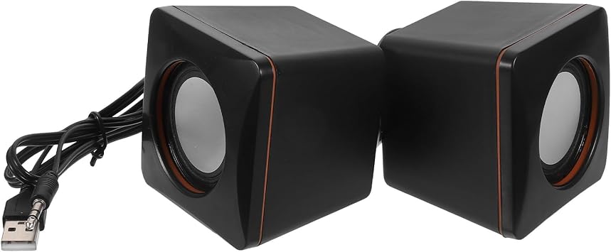 Mini USB Computer Speakers Wired Desktop Speaker for Laptop Pc, Portable Small Multimedia Audio System with USB Plug, Compatible with Dc5v Power for Home and Office Use