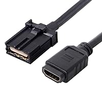 Vista 1 de CY HDMI 1.4 tipo E macho a tipo A hembra Cable de audio de vídeo 1.0 ft 4K 60hz de alta velocidad grado automotriz para auto HDTV H1 coche