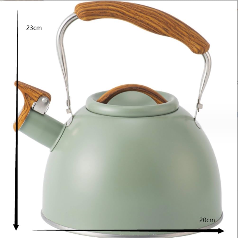 Stove Top Kettle Tea Kettle Teapot Tea Kettle Classic with Anti Scald Handle Cookware Aluminum Alloy Stovetop Teakettle Teapot for Gas Hob (Grün 3L)
