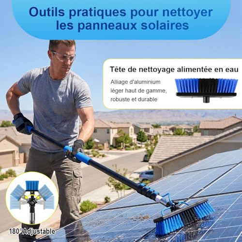 Brosse alimentee en eau perche telescopique pour laver - 3