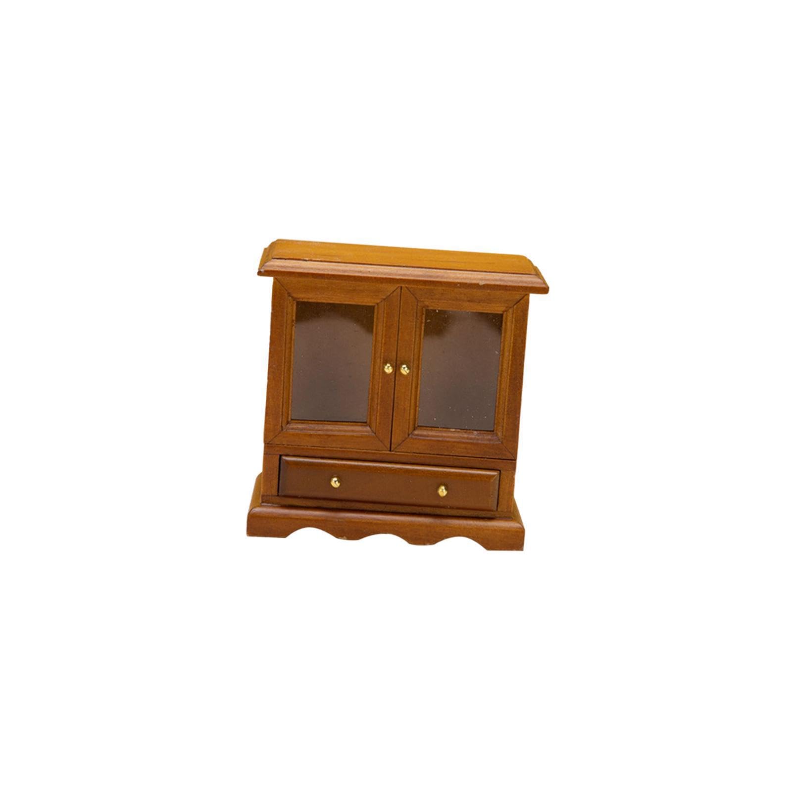 Bibliothèque Miniature En Bois Blanc – 3 étages, 4 Tiroirs – Meuble Maison De Poupée 1:12 – Déco Noël