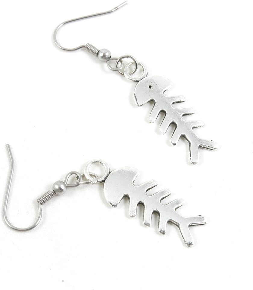 50 Pairs Fish Bone Fishbone Ear Hooks Earring Supply Jewelry Making Charms M3FF6