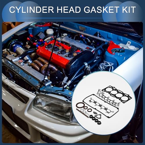 Image of Cylinder Head Gasket Kit Engine Valve Gasket Set No.MD978141 for Mitsubishi 4G18(CS3A) Rubber, Metal Black