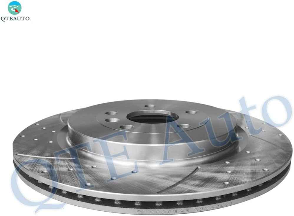 PM Auto Set of 6 Rear 345mm Drilled Slotted Brake Disc Rotors-Ceramic Brake Pad Kit Replacement For 2013-2019 Ford Explorer