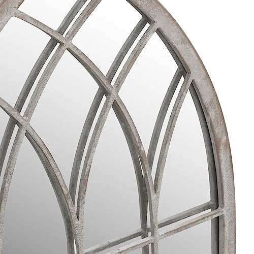 Miroir de jardin en fer robuste couleur sable effet rouille
