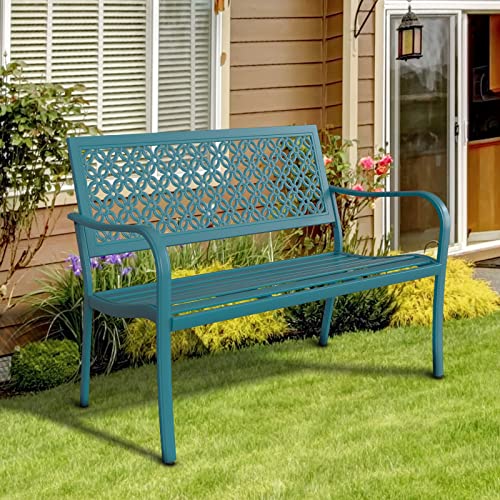 Grand Patio Outdoor Bench Garden Bench With Armrests Steel Bench For Outdoors Lawn Yard Porch Lake Shore #TOP3