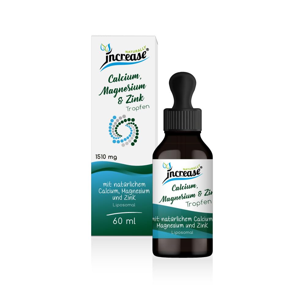 Nimm 3, zahl 2 Aktion Liposomale Calcium, Magnesium & Zink Tropfen hochdosiert - (135.900mg in 3 Flaschen) 1510mg Calcium, Magnesium & Zink pro Tagesdosis - MCT Öl - Hohe Bioverfügbarkeit