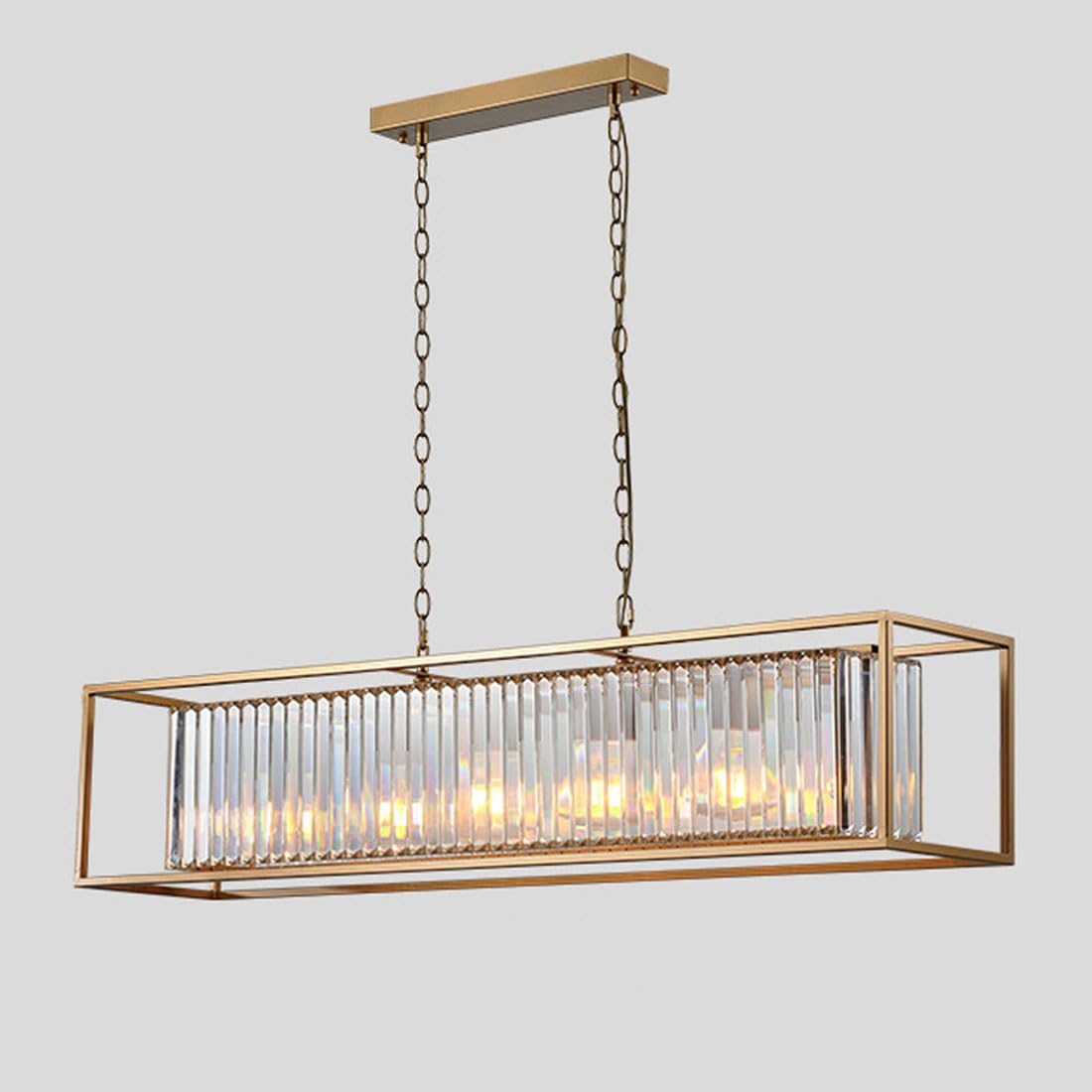 HXYSXHJUO E27 American country crystal chandelier vintage, industrial style iron chandelier, for restaurant bar table cafe light fixture,Gold,120cm