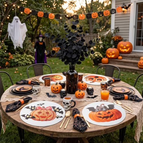 Halloween Placemats Set of 4,Silicone-Like Feel with Leather Texture - image 7