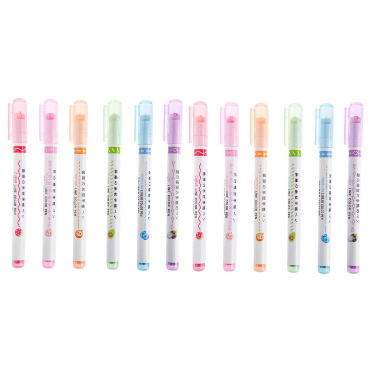 STOBOK 12stücke Teiliges Set Handgezeichneter Highlighter Pens Leuchtenden Farben Schnelltrocknende Marker Für Notizen Zeichnungen Und Kreative Projekte Für Schüler Und Studierende