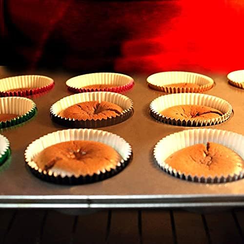100 Pieces Foil Metallic Cupcake Paper Cupcake Cases Muffin Paper Baking Cups for Birthday Wedding Home Party No Smell, Safe Food Grade Inks, Standard Size (Black)