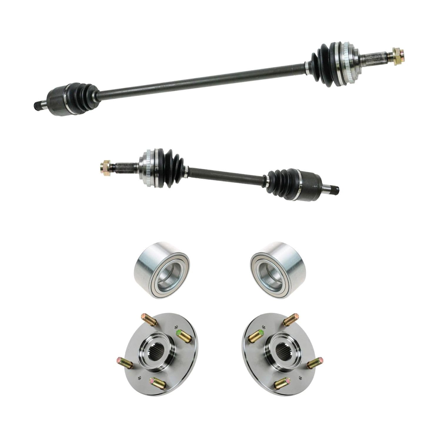 Front CV Axle Shaft Assembly Wheel Hub Bearing Kit Set 6pc for Honda for Accord 2.3L 1998-2002 at 6 Piece