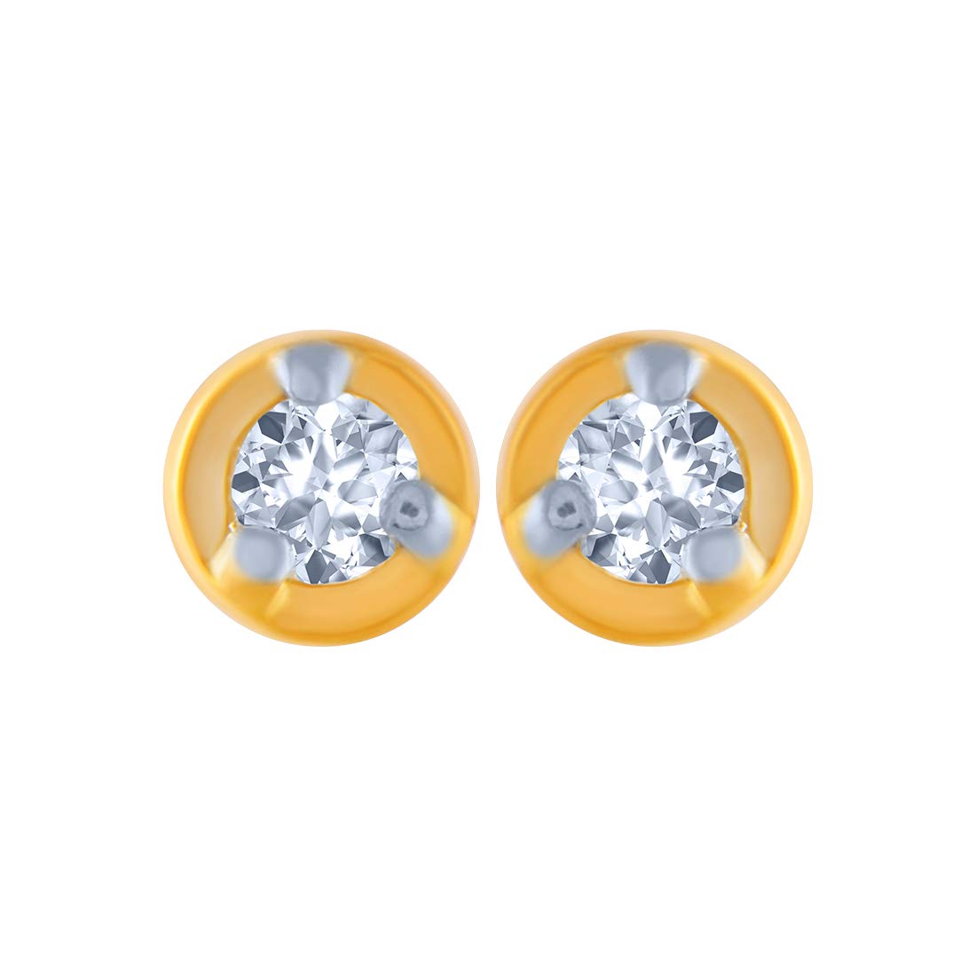 18k (750) Yellow Gold and Diamond Stud Earrings for Women - 0.692 Grams-image-31