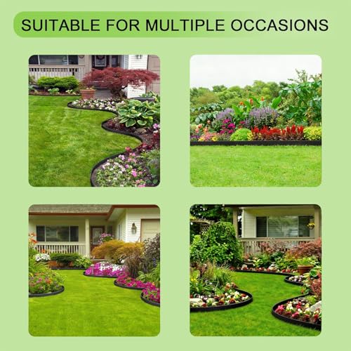 Landscape Edging 33FT,4IN High Garden Edging Borders,Lawn Edging Kit with 30 Spikes, Plastic Fence Edge DIY for Yard,Tree,Flowerbeds,Landscaping,Grass -Brown by longdafei - Image 6