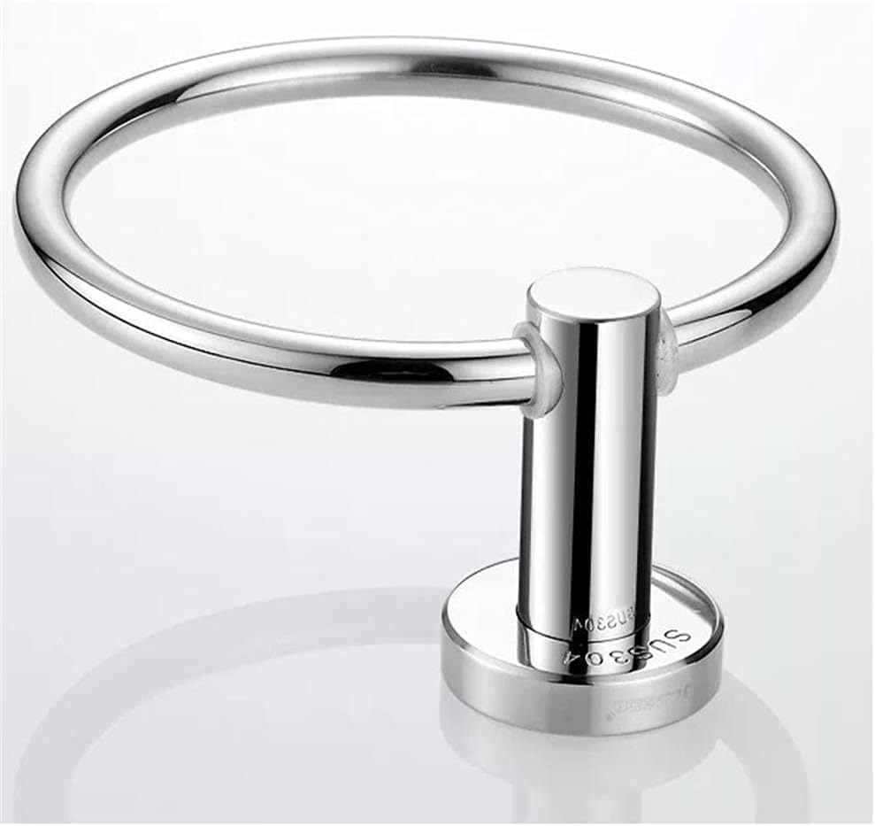 304 Stainless Steel Towel Ring Bathroom Towel Ring Bathroom Round Towel Rack Towel Hanging Ring is Durable Stainless Steel Bath Towel Rack Towel Ring