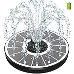 SZMP 3.5W Solar Fountain with 2000mAh Battery- Work On Cloudy Days -2026 Upgrade Glass Panel Solar Bird Bath Fountain, Hummingbird Water Feature Pump with 7 Nozzles, 4 Fixed Pipes for Garden, Pond