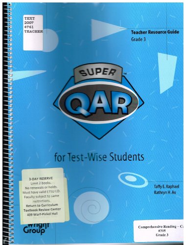 Teachers Resource Guide, Grade 3, Super QAR for... 032207763X Book Cover