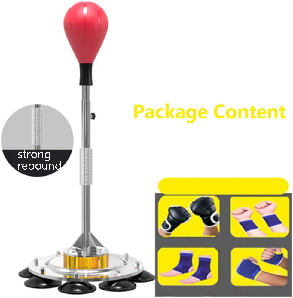 TOE Punching Bag with Stand Height Adjustable Boxing Bag with Boxing Gloves for Adults Kids Boxing Equipment for Gym Home Office (Color : Red) : Sports & Outdoors