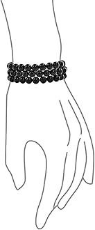 Bling Jewelry Set Of 3 Gemstone Black Onyx Round Bead 8MM Stretch Bracelet For Women Teen For Men Multi Strand Stackable Adjustable