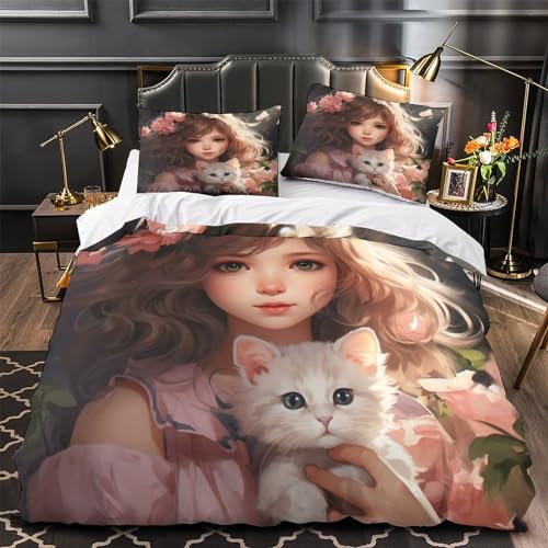Housse de couette 3D IOFEER contre les couleurs ternes parure de lit microfibre 200x200 - 4