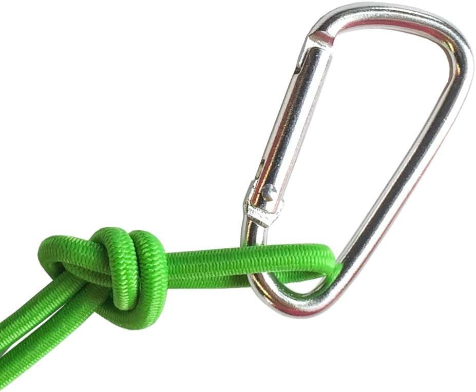 Shock Cord - Marine Grade with 2 Carabiners - 1/8, 3/16, 1/4 Inch on 25, 50, 100 Foot Spools - Made in USA - Bungee Cord, Stretch Cord, Elastic Cord (Cosmic Black, 1/4 Inch x 25 Feet)