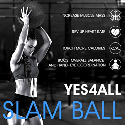 Yes4All 10 Lbs Slam Ball For Strength And Crossfit Workout – Medicine Ball ( Black) #TOP3
