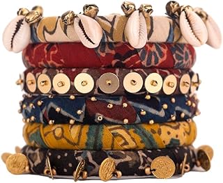 Taasha Craft Ajrakh printed bangles with golden sequins Heritage-inspired festive jewellery, perfect for Navratri styling Price In India