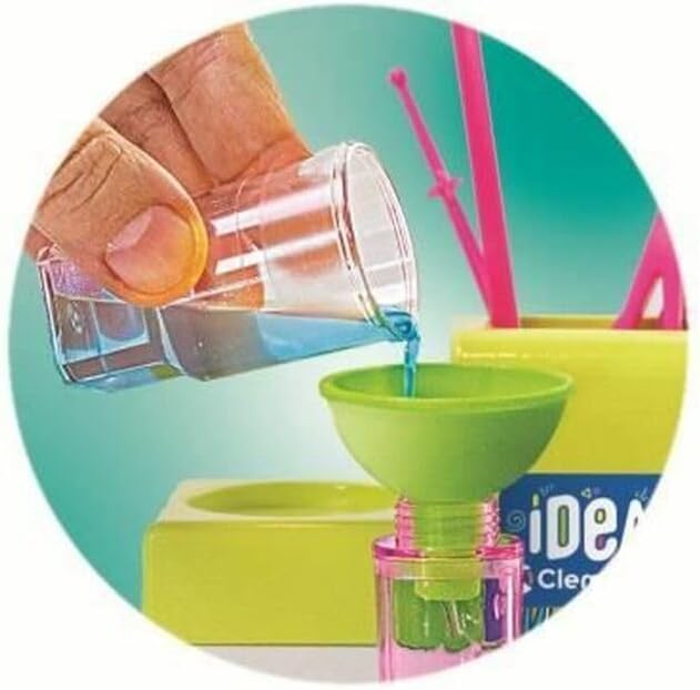 Clementoni - Idea - L’ Atelier des Fluos - Crée des Surligneurs Personnalisés – Paillettes Pompons et Anneaux pour des Idées Créatives - d'Artisanat – Coffret de Jeu Éducatif – Français – 52848