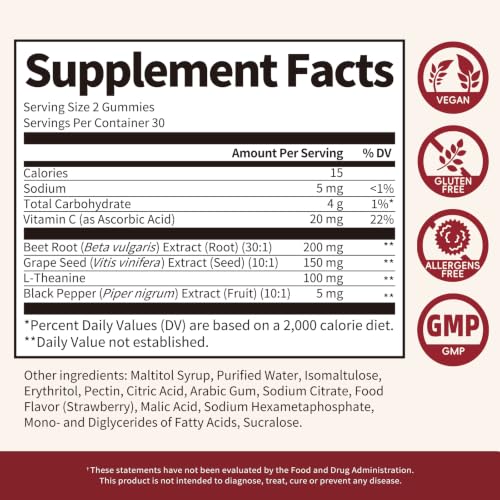 Vital Beets 30:1 Beet Root Gummies - Circulation & Calm Focus, 60 Count - Image 8