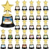 Tandefio 30 Set Awards 4.5 Inch Mini Star Trophy Bulk Superlative Awards Certificates Trophies Gift for 2026 Graduation Supplies