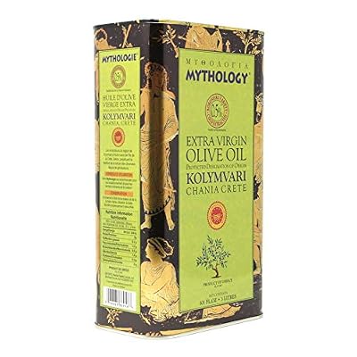 Mythology Greek Olive Oil From Greece, Cold Pressed Extra Virgin Olive Oil, Certified PDO Kolymvari Chania Crete, 3 Liter