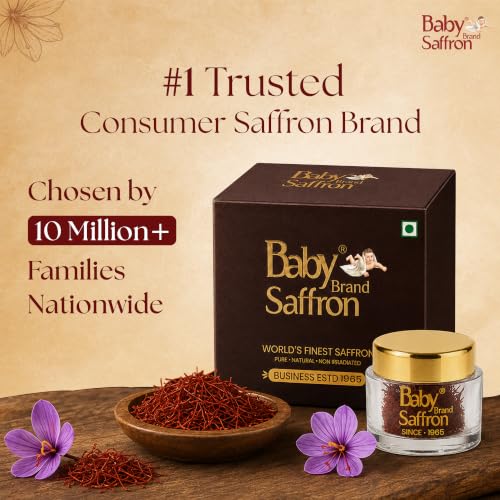 Image of Baby Brand Saffron Original Mongra Kesar /Keshar Premium Gift Box With Acrylic Jar | Handpicked, Grade 1 ISO 3632 Tested | Authentic Colour & Aroma | For Festive, Corporate Gifting | 1gm, Pack Of 1